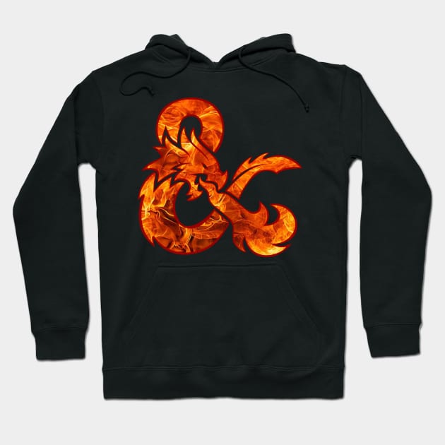 Fire Logo Funny Dungeons And Dragons DND D20 Lover Hoodie by Bingeprints